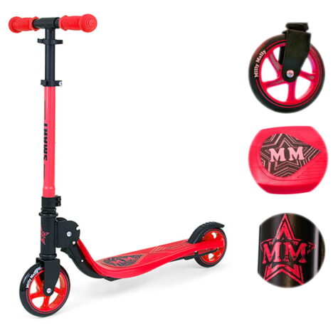 Hulajnoga dwukołowa, czerwona Milly Mally. Prezent dla 6-latka.