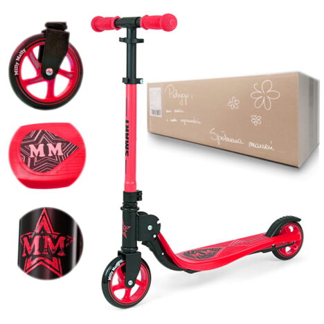 Hulajnoga dwukołowa Milly Mally czerwona. Prezent dla dziecka 6 lat zapakowana w personalizowane pudełko.