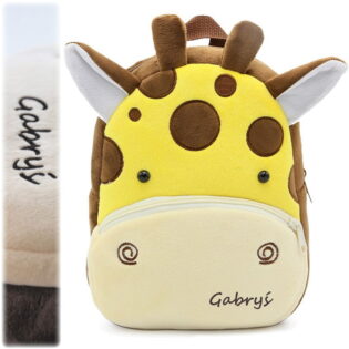 Słodki plecaczek przedszkolaka - żyrafa. Personalizowany prezent dla dziecka. Prezent dla Gabrysia.