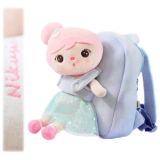 Lalka Metoo Aniołek niebieski z plecakiem z imieniem