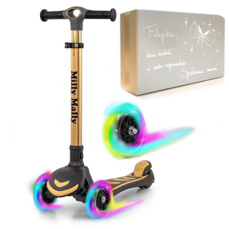 Hulajnoga Milly Mally Gold ze świecącymi kółkami
