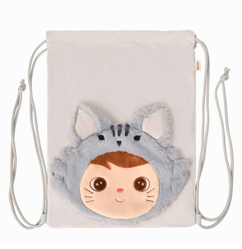 Szary worek kotek na kapcie do przedszkola dla małego dziecka