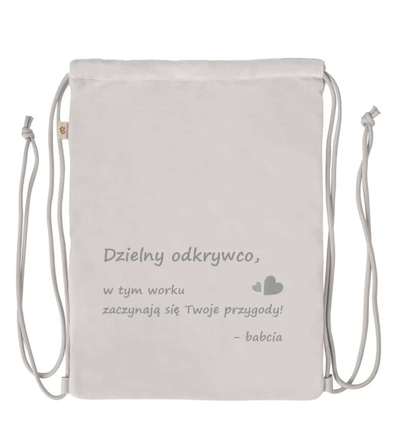 Życzenia od babci na worku na buty dla dziecka