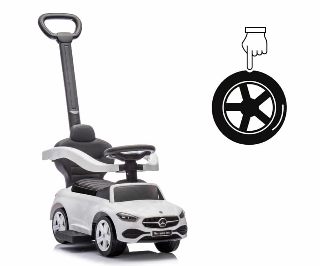 Gummireifen an einer weißen Mercedes C-Klasse Deluxe