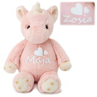 Szumiący miś Jednorożec z personalizacją na brzuszku