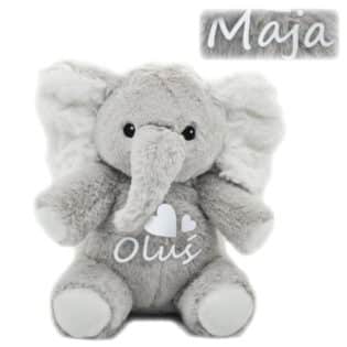 Szumiący miś słonik z imieniem z białym szumem