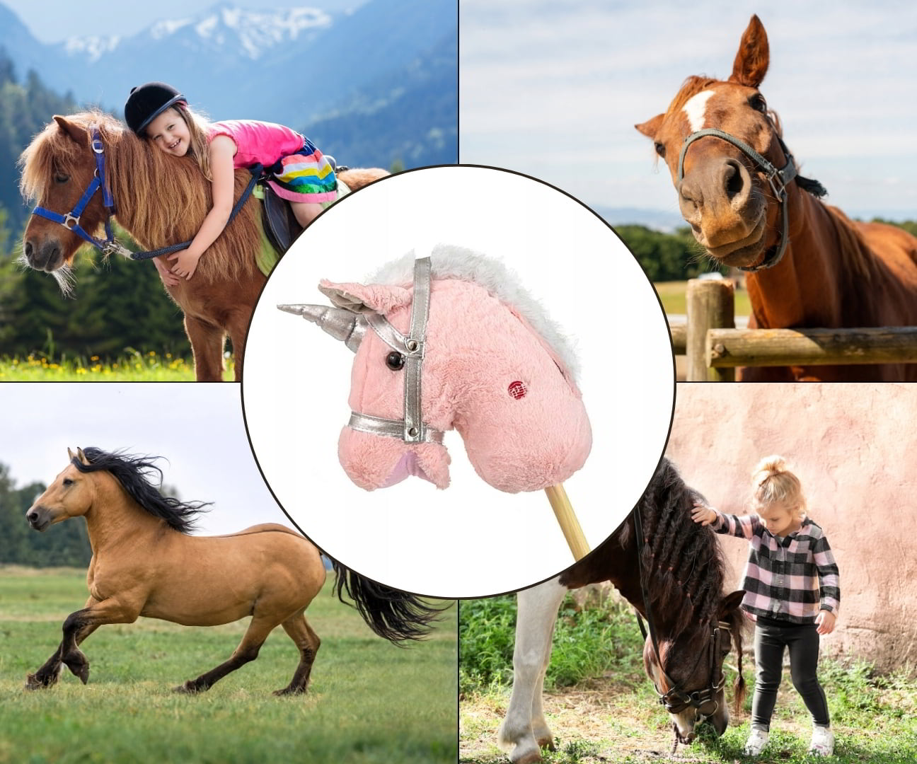 Koń na kiju jednorożec z dźwiękami