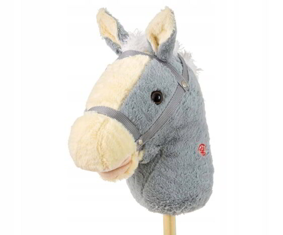Szary koń na kiju Hobby Horse